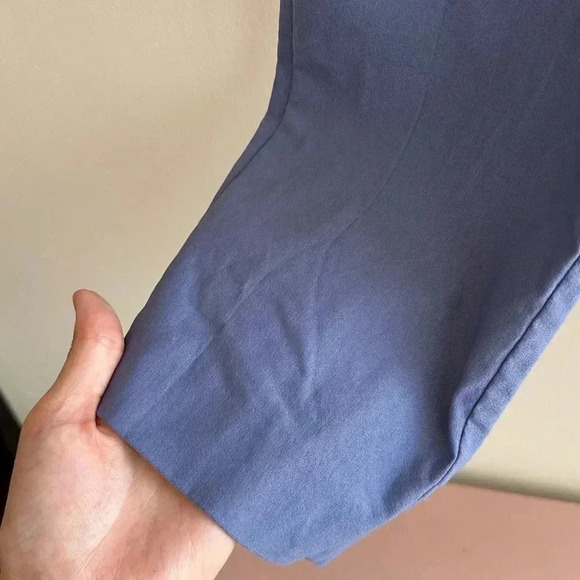 Anne Klein Blue Business Casual Stretch Ankle Pants with Gold Buttons, Size 10 - Picture 6 of 16